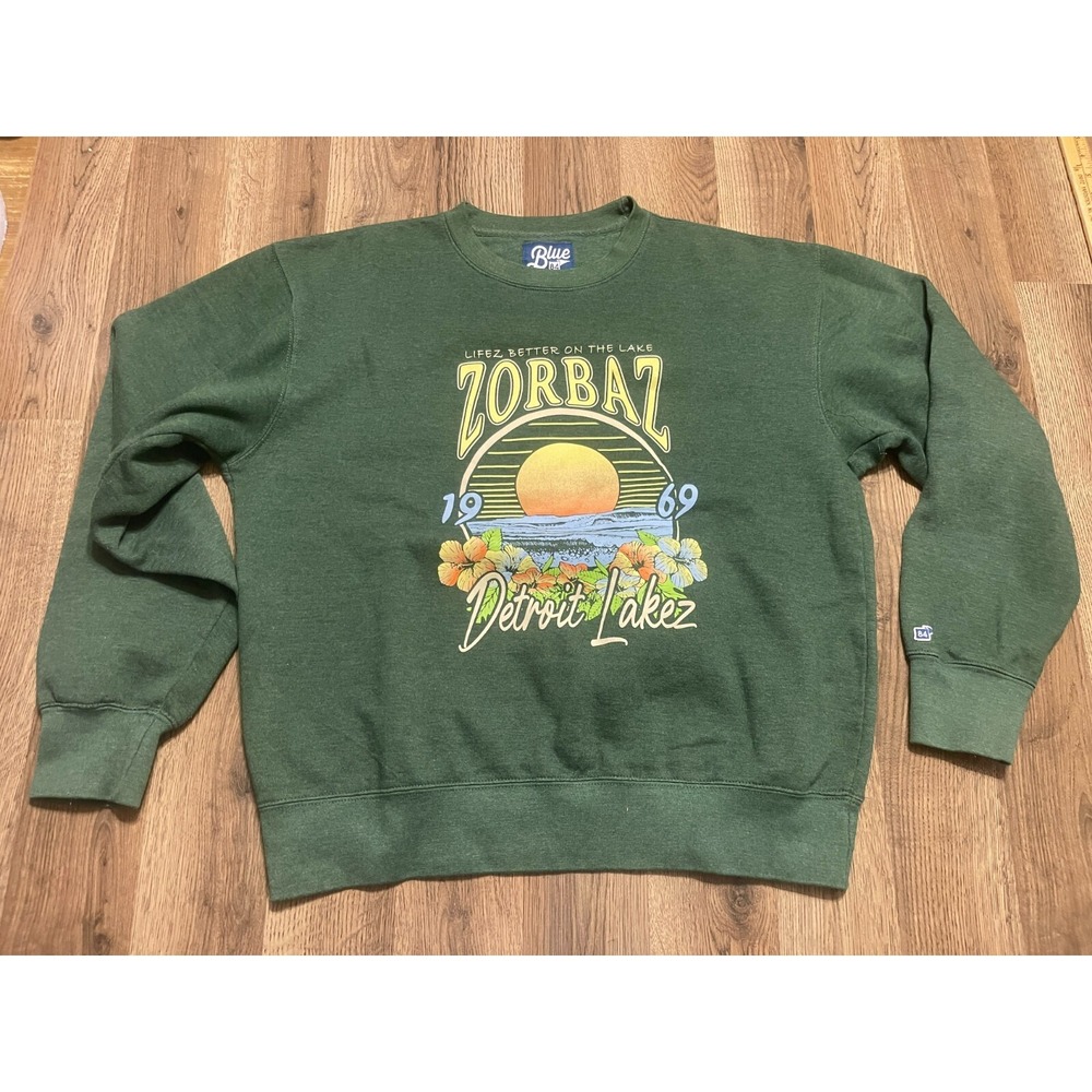 Blue84 Sweater, Womens Medium, Lifez better on the lake Zorbaz Detroit Lakes
